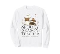 Halloween Teacher Spooky Ghost Book Lover Leçon Plan Design Sweatshirt