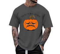 Halloween Tee Short Papa Citrouille de deuil| Manteau d imprimé géant pour Hommes/Femmes, t-Shirt Adultes Shirt Homme Original(Gris foncé,3XL)