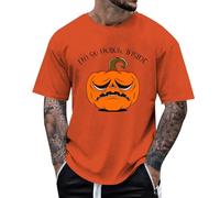 Halloween Tee Short Papa Citrouille de deuil| Manteau d imprimé géant pour Hommes/Femmes, t-Shirt Adultes Shirt Homme Original(Orange,XXL)