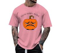 Halloween Tee Short Papa Citrouille de deuil| Manteau d imprimé géant pour Hommes/Femmes, t-Shirt Adultes Shirt Homme Original(Rose,S)