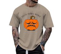 Halloween Tee Short Papa Citrouille de deuil| Manteau d imprimé géant pour Hommes/Femmes, t-Shirt Adultes Shirt Homme Original(Kaki,M)