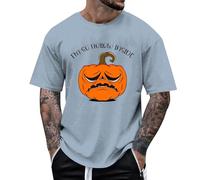 Halloween Tee Short Papa Citrouille de deuil| Manteau d imprimé géant pour Hommes/Femmes, t-Shirt Adultes Shirt Homme Original(Bleu Ciel,3XL)