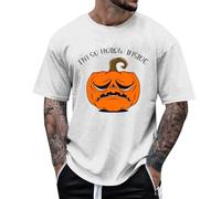 Halloween Tee Short Papa Citrouille de deuil| Manteau d imprimé géant pour Hommes/Femmes, t-Shirt Adultes Shirt Homme Original(Blanc,L)