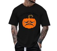 Halloween Tee Short Papa Citrouille de deuil| Manteau d imprimé géant pour Hommes/Femmes, t-Shirt Adultes Shirt Homme Original(Le Noir,XXL)