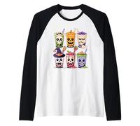 Halloween Thé Au Lait Boba Perles Tapioca Squelette Sorcière Manche Raglan