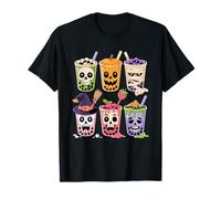 Halloween Thé Au Lait Boba Perles Tapioca Squelette Sorcière T-Shirt
