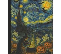 Halloween Themed Composition Notebook, A Witchy Starry Night Van Gogh | Gothic, Vintage Style, College Ruled: Standard 7.5 X 9.25 in, For Back To School Supplies, College, Office or the Home