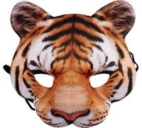Halloween Tigre Cosplay -Masque Eva demi-visage pour la fête mascarade bal masques de costumes