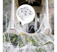 Halloween Toile D'araignée 200g Toile Araignée Extensible 50 Araignées Réalistes Toile D'araignée Décorative d'halloween Ldéale pour L'intérieur et L'extérieur Les Fêtes d'horreur et Bien Encore