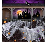 Halloween Toile d'Araignée Décoration, 60g Toiles D'araignée avec 30 Fausses Araignées pour Prop pour Carnaval Soirée Decorations Spider Web with 30 Fake Spiders