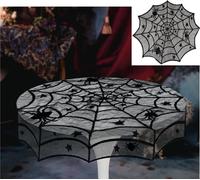 Halloween Toile d'araignée Décoration de table Fête Ambiance effrayante Araignées Anniversaire Fête Style gothique Sorcières Nuit hantée Thème Stars, Couleur : Noir