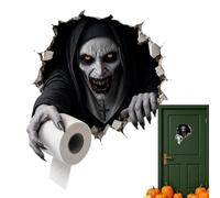 Halloween Toilet Stickers - Holiday Horror Break Through Wall Bathroom | Breaking Through Wall Toilet Lid Sticker For Indoor Home Apartment Bathroom Restroom Washroom Office School Holiday Party