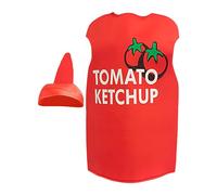 Halloween Tomato Suit, Creative Festival Costume, Ketchup Bottle Shape Apparel, Lightweight Cosplay Wear, Excellent for Parties, Group Activities, Stage Shows, Holiday Events