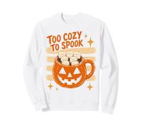 Halloween Too Cozy to Spook Retro Hot Cocoa Pumpkin Lover Sweatshirt