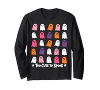Halloween Too Cute to Spook Fun Ghosts Manche Longue