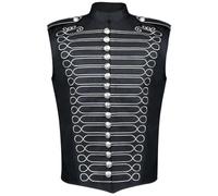 Halloween Tout sur L Histoire Magazine Monde Médiéval Gilet de Costume Batteur Gothique pour Cosplay, Tenue Style Cour, idéal Les Festivals et Spectacles Déguisement Cosplay(Le noir2,M)