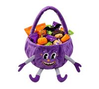 Halloween Treat Bag For Kids With Embroidered Pumpkin Design | Soft Plush Halloween Treat Bag With Embroidered Pumpkin Design, Ideal For Kids To Carry Candy During Trick Or Treating