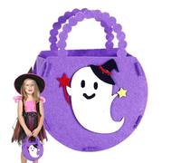 Halloween Treat Bags, Chic Round Cartoon Pattern Tote, Non-Woven Fabric Small Handheld Bag, Ideal for Treats and Grocery Shopping, Lightweight Halloween Bag, 6.5x14x28 cm
