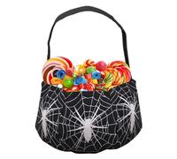 Halloween Treat Bags, Portable Non Woven Organizer, 11.02x8.66 inches Goodie Storage Bags with Handle, Spooky Scary Basket for Boys Girls Teens Youth Daughter Girlfriend Wife Party Favors