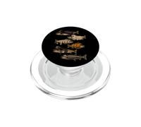 Halloween Truite Poisson fantôme Citrouille Squelette pêche effrayante PopSockets PopGrip pour MagSafe