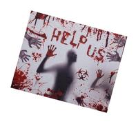 Halloween Trunk ou Treat Car Decorations - Scary Garage Banner avec conception d'empreinte de sang, configuration effrayante pour | Affichage extérieur effrayant Événements à thème hanté, véhi