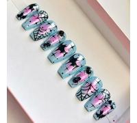 Halloween Unguis Art Set Rose Search Engine Manifestation Pattern Persist Hoofs with Scintillate Decoration 30 Divisions ABS Manifestation Cartoon Frauduleux Hoofs