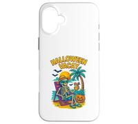 Halloween Vacay Funny Skeleton Beach Sunset Design Coque pour iPhone 16 Plus