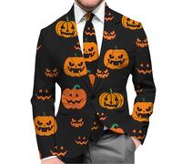 Halloween Veste En Jean Homme de costume élégante à imprimé pour homme, idéale une soirée, un sommeil, tenue décontractée, confortable et légère. Hiver Travail(Blanc,XXL)