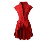 Halloween Veste Steampunk Victorian Pour Femme Manteau Médiéval Gothique | Tailcoat Sans Manches Vêtements Viking Renaissance Pour Carnaval Costume De Fête Deguisement Fête À Thème
