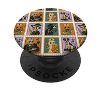 Halloween Vet Nurse Crew Stamp Pattern Boo Patrol PopSockets PopGrip Adhésif