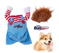 Halloween Vêtements pour Animaux,Vêtements Chien Halloween pour Fête De Cosplay,Déguisement Chien,Deadly Doll pour Animaux Costume,pour Costume De Fête,Kiuiom