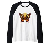Halloween Vibes Mystique Lune ET Papillon Boho Manche Raglan