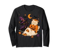 Halloween Vintage Kawaii Chats Spooky Cottagecore Halloween Manche Longue