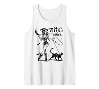 Halloween Vintage Pin Up Girl Witch Vibes avec chat noir Débardeur