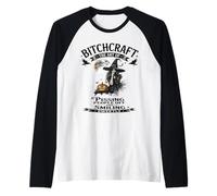 Halloween Vintage Sorcière Bitchcraft Gothique Pin Up Girl Sassy Manche Raglan