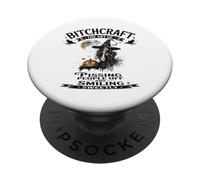 Halloween Vintage Sorcière Bitchcraft Gothique Pin Up Girl Sassy PopSockets PopGrip Adhésif