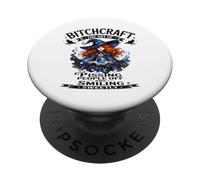 Halloween Vintage Sorcière Bitchcraft Gothique Sassy Pin Up Girl PopSockets PopGrip Adhésif
