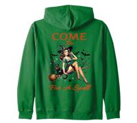 Halloween Vintage Sorcière Pin Up Girl Come In For A Spell Sweat à Capuche