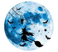 Halloween Wall Decor - 20x20cm Glow Witch Moon Sticker Set