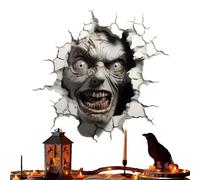 Halloween Wall Stickers, Breaking Face Window Clings, Funny Spooky Art