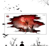 Halloween Wall Stickers - Scratch, 3D Sticker | Sticker Sticky Wall Sticks Spooky Pour Halloween Eve, Fournitures De Fête D'horreur Amovible Et Décoration Murale