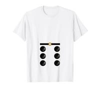 Halloween White Domino Blank-6 Dominos Costume correspondant T-Shirt