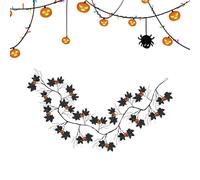 Halloween Willow Lights, Halloween Pumpkin Garland, 70.87 Inches 54 LED Vine, Waterproof Twig Wall Decoration for Holiday Mirror Porch Garden Bedroom Staircase Festive Lighting and Seasonal Ambience