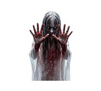 Halloween Window Cling - Red Ghost Decals | Self-Adhesive Glass Stickers