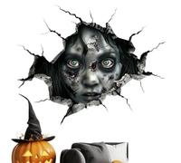 Halloween Window Clings - 15.35in Removable 2D Optical Illusion Decal