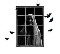 Halloween Window Cover, Gothic Ghost Decor, 80x120cm Spooky Backdrop