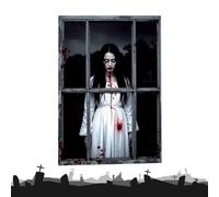Halloween Window Cover, Gothic Ghost Decor, 80x120cm Spooky Backdrop