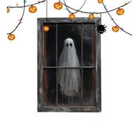 Halloween Window Cover, Gothic Ghost Decor, 80x120cm Spooky Backdrop