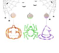 Halloween Window Lights, Pumpkin Themed Decor, 5.91in Ergonomic Design, 3pcs Suction Cup Set, Festive Lighting for Home, Window, Yard, Bedroom, School, Cafe, Porch, Patio, and Classroom