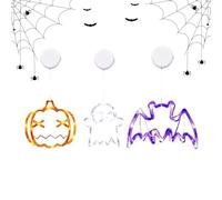 Halloween Window Lights, Pumpkin Themed Decor, 5.91in Ergonomic Design, 3pcs Suction Cup Set, Festive Lighting for Home, Window, Yard, Bedroom, School, Cafe, Porch, Patio, and Classroom